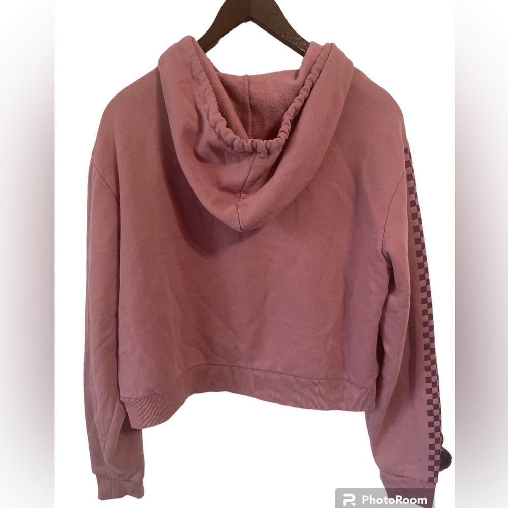 Vans Pink Cropped Drawstring Hooded Sweatshirt - Picture 5 of 5
